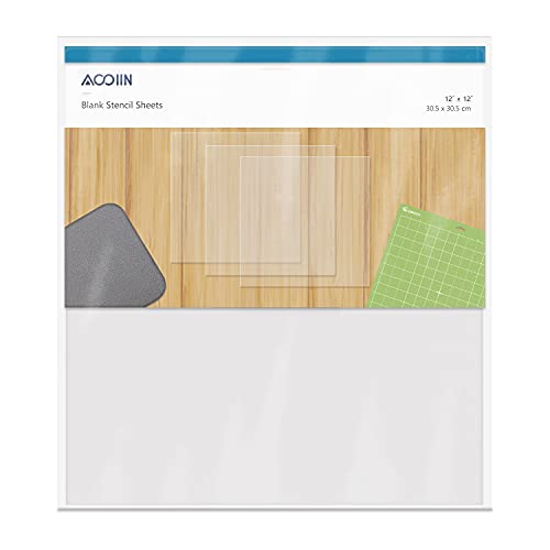 AOOIIN 15 Pieces 6 mil Blank Stencil Material Mylar Template Sheets for Stencils, 12 x 12 inches - Image 1
