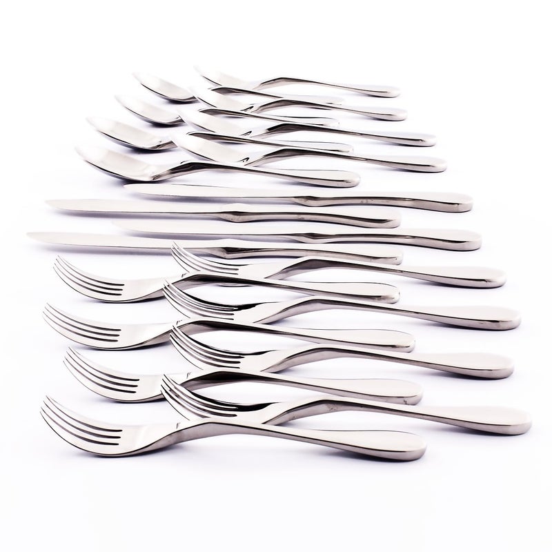 Knork Original Cutlery Utensils Flatware Set, 20 Piece, Gloss Silver - Image 1