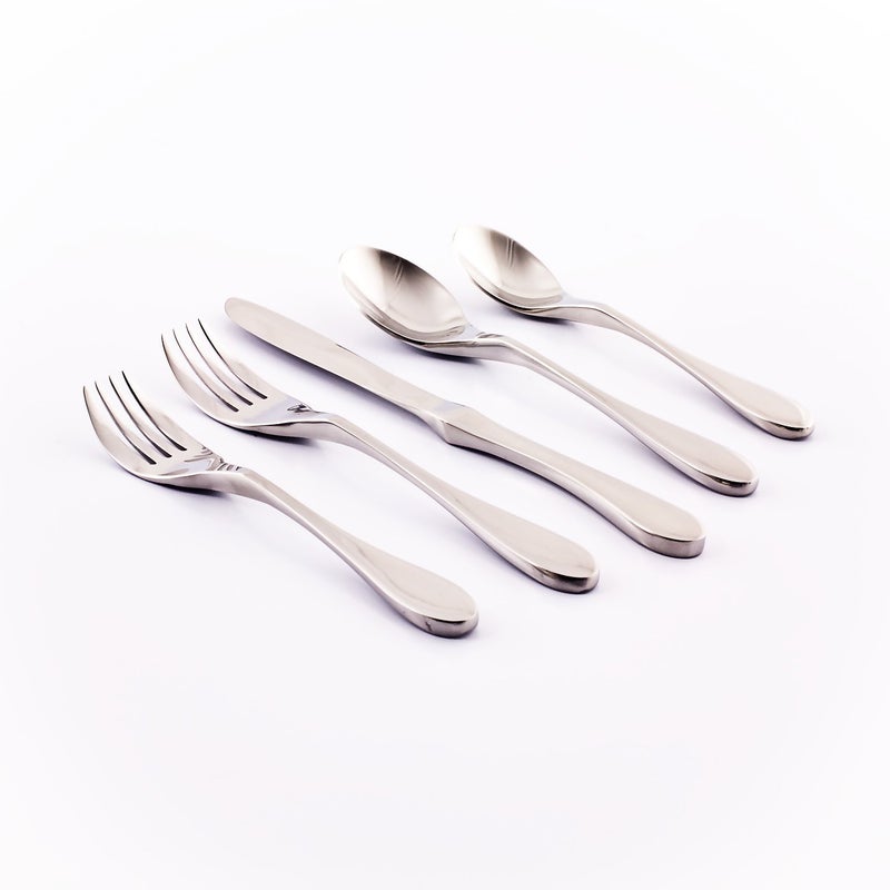 Knork Original Cutlery Utensils Flatware Set, 20 Piece, Gloss Silver - Image 3