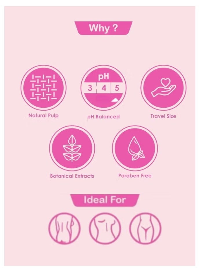 La Bella Taif Rose Feminine Wipes – 12 Single Pack | Gentle & Refreshing Intimate Care | On-the-Go Freshness - Image 3