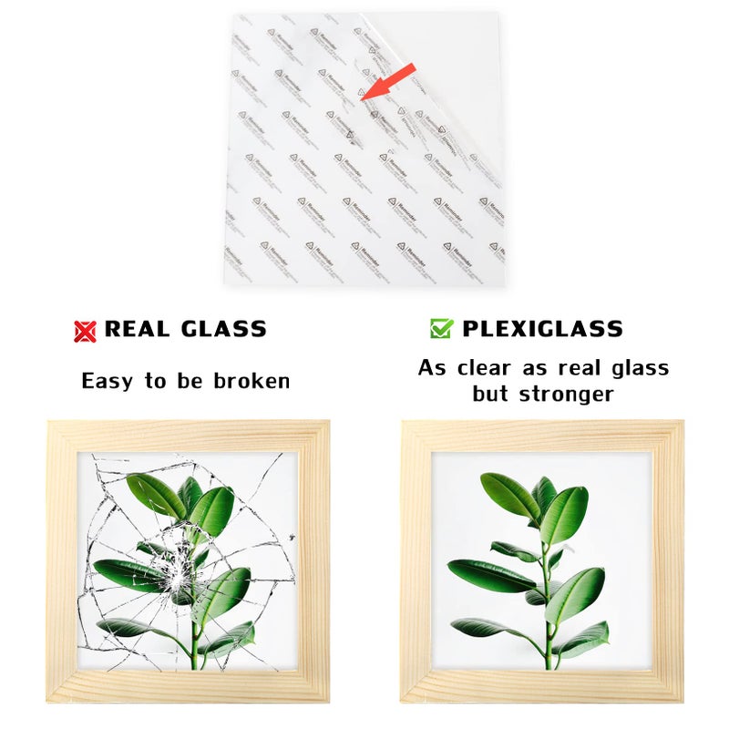 WUTL 5x5 Grain Picture Frames Square Classic Natural Wood 6 Pack for Wall Mounting and Tabletop Display - Image 2