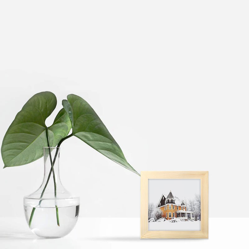 WUTL 5x5 Grain Picture Frames Square Classic Natural Wood 6 Pack for Wall Mounting and Tabletop Display - Image 5