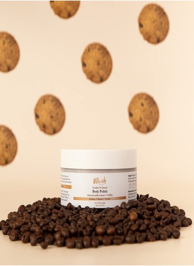 vilvah STORE - Cookie N Cream Body Polish | For Even Skin Tone, Targets Tanned and Dull Skin | 200 ml - Image 1