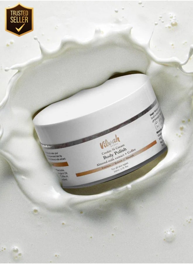 vilvah STORE - Cookie N Cream Body Polish | For Even Skin Tone, Targets Tanned and Dull Skin | 200 ml - Image 1
