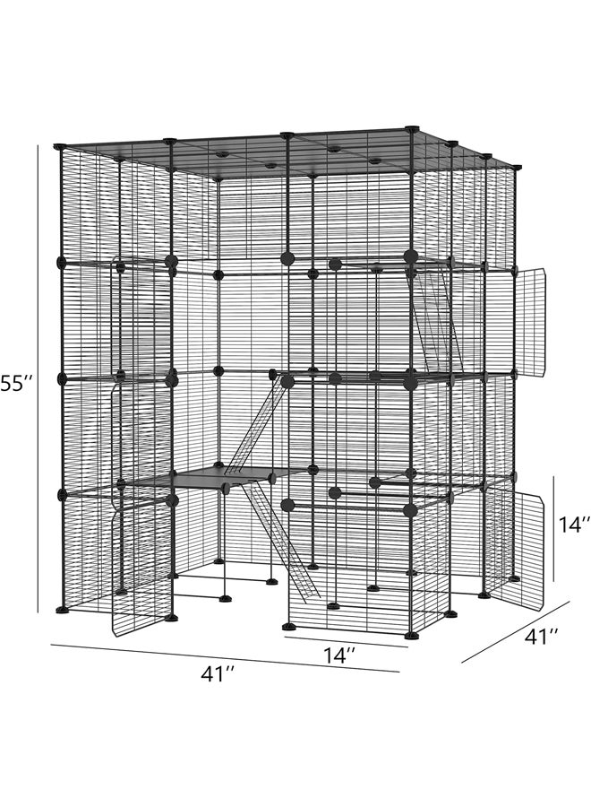Generic Large Cat Cage Enclosure Indoor DIY Cat Fence Detachable Wire Kennel Crate Ideal for 1-4 Cats  - Image 2
