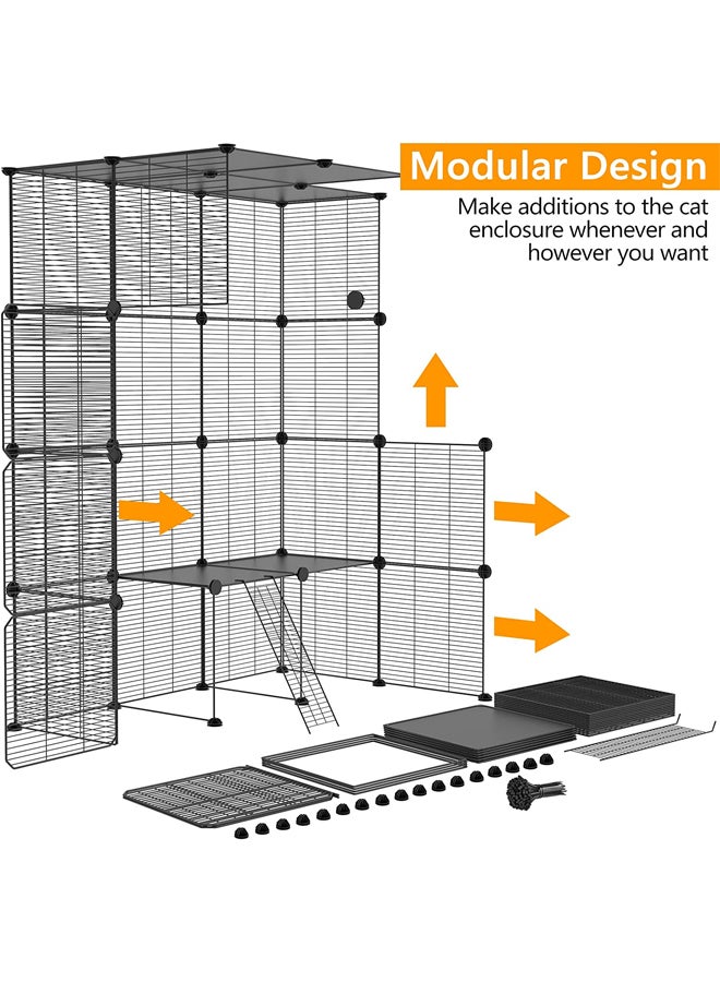 Generic Large Cat Cage Enclosure Indoor DIY Cat Fence Detachable Wire Kennel Crate Ideal for 1-4 Cats  - Image 5