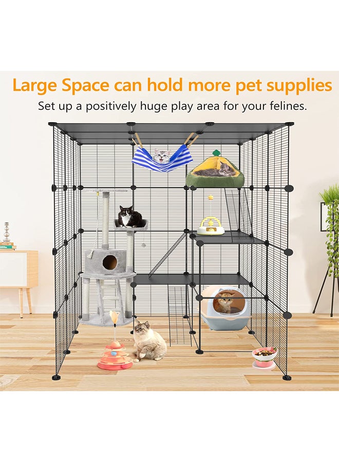 Generic Large Cat Cage Enclosure Indoor DIY Cat Fence Detachable Wire Kennel Crate Ideal for 1-4 Cats  - Image 4