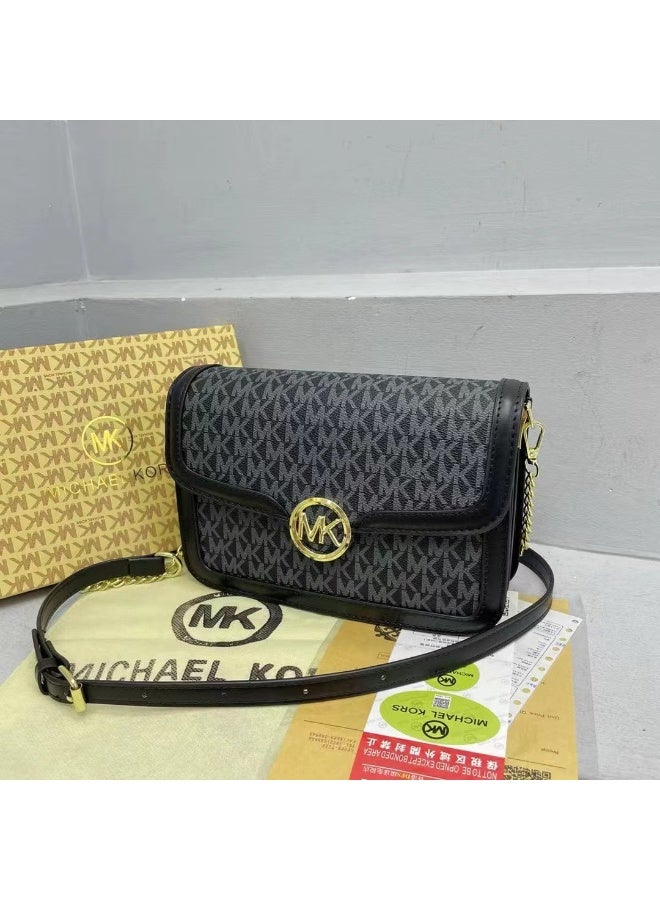 ام كي حقيبة كتف نسائية بسحاب وحقيبة كروس بودي بنمط حروف كلاسيكي