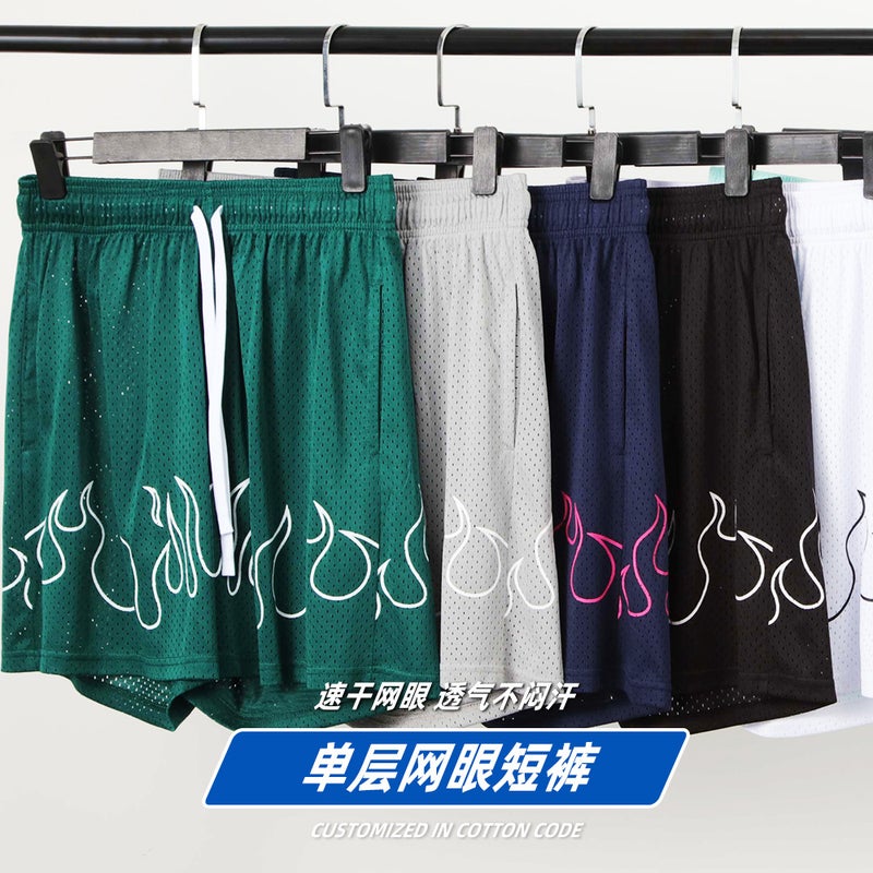 American Basketball Shorts Boys Summer Loose But Knee Sports Quick-Drying Single-Layer Mesh Pants Running Fitness Ball Pants - Image 3
