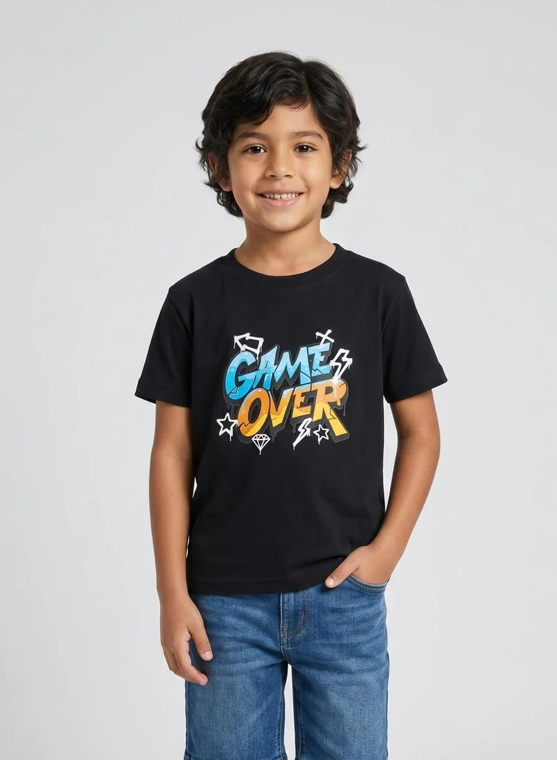 بيبي كلو Boys Game Over Black T-Shirt