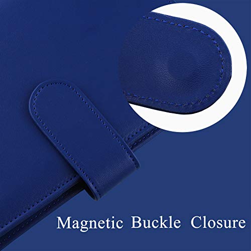 Antner A6 PU Leather Budget Binder - Refillable 6 Ring Notebook for A6 Refill Paper, Loose Leaf Personal Planner Cover With Magnetic Buckle Closure, Navy Blue - Image 3