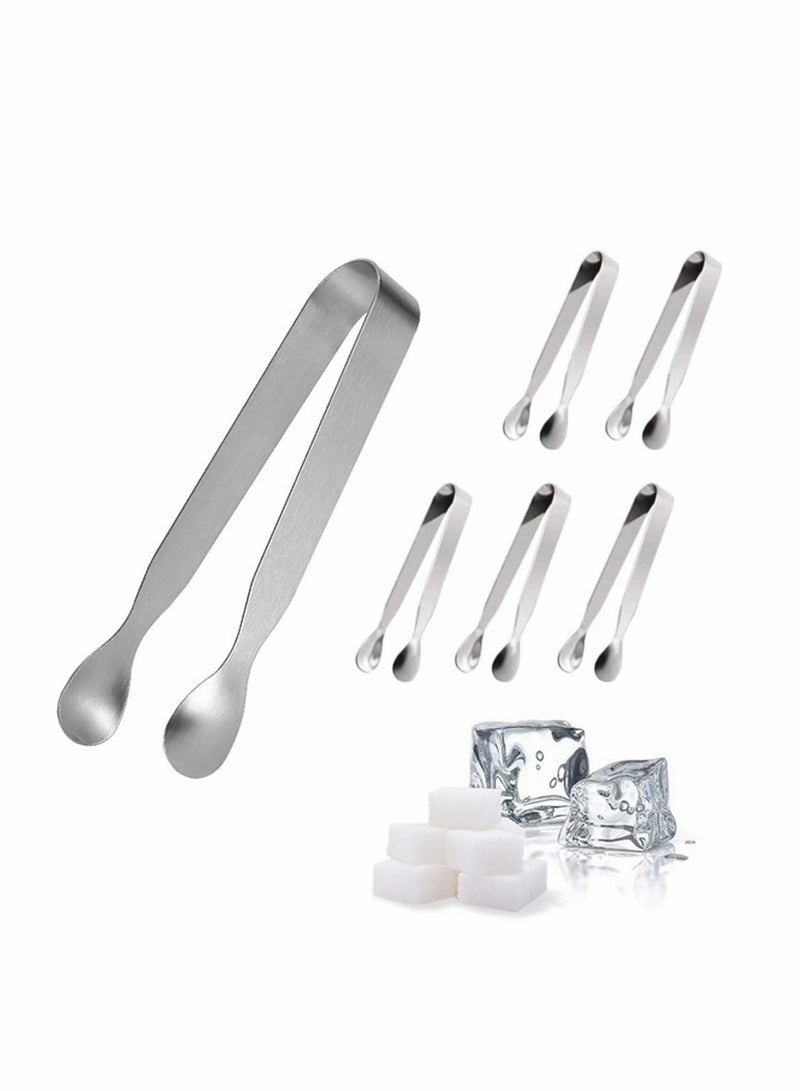 Mini Serving Tongs, Metal Cooking Tongs Small Utensils Catering, Kitchen Food-Grade Premium 304 Stainless Steel For Kids With Sawtooth Tea Party, Coffee - Image 1