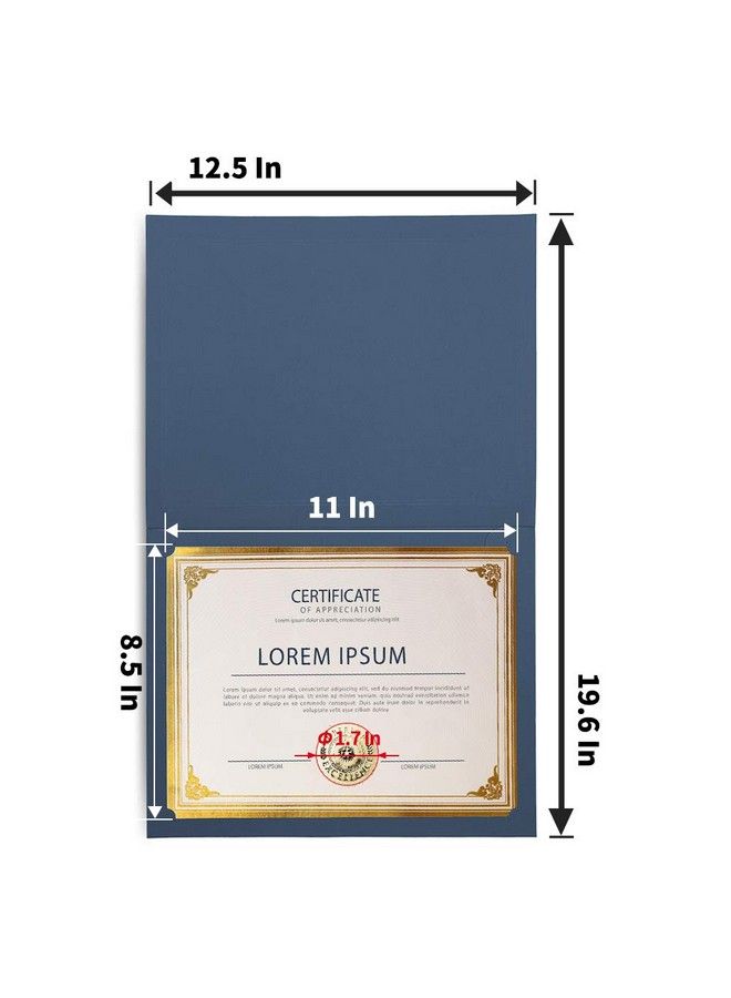 SUNEE 75Pcs Certificate Kit 25Pcs Navy Blue Certificate Holders & 25Pcs Letter Size Certificate Papers & 25Pcs Gold Foil Award Seals For Diploma Award Accomplishment - Image 4