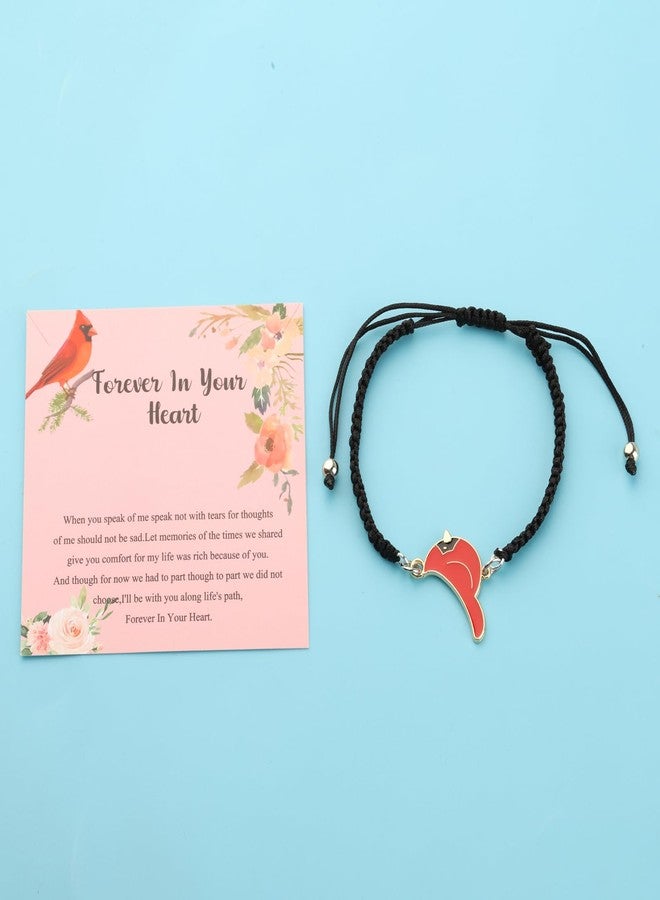 FEELMEM Cardinal Bird Charm Braided Rope Bracelet - Memorial Gift In Memory Of Loved One - Sympathy Jewelry - Image 5