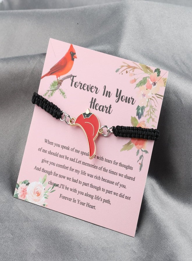 FEELMEM Cardinal Bird Charm Braided Rope Bracelet - Memorial Gift In Memory Of Loved One - Sympathy Jewelry - Image 3