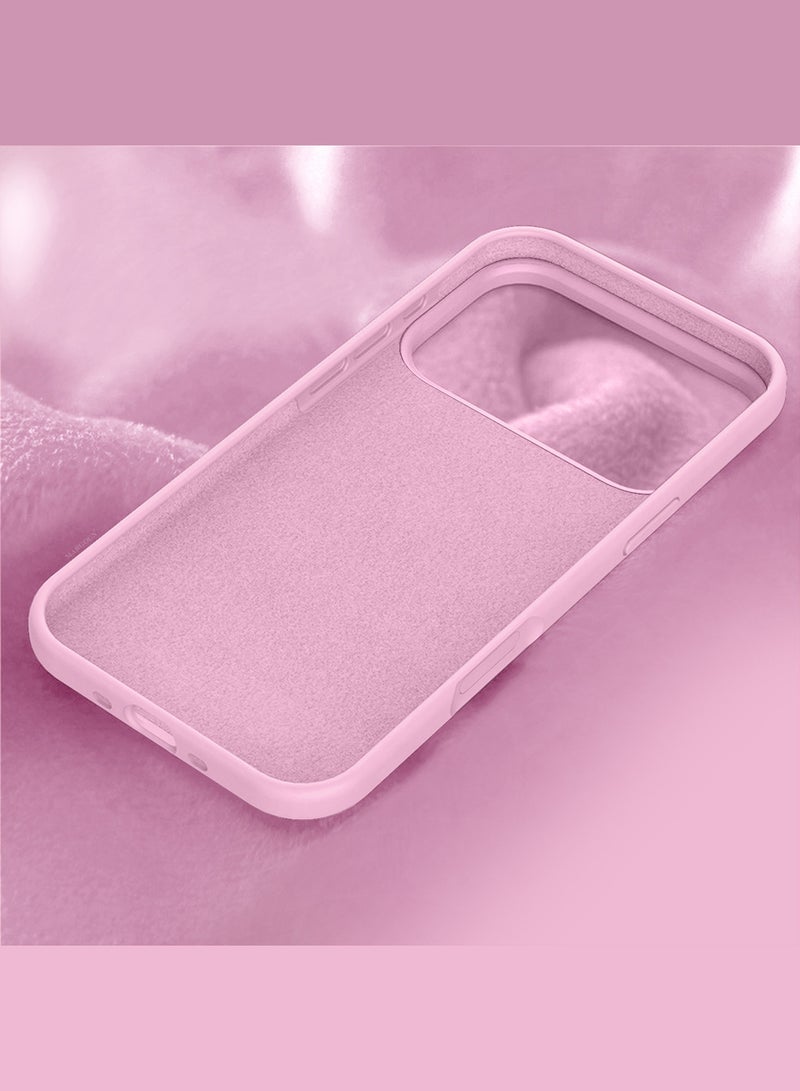 CATANES Silicone Protective Phone Case for iPhone 17 Pro Max - Soft Anti-Scratch Microfiber Lining Ultra Slim Drop Protection Phone Cover - Pink - Image 4