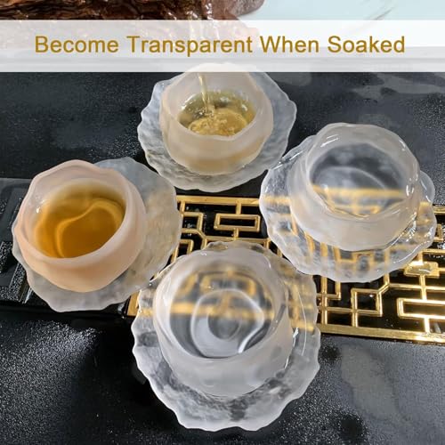 SIYANSHU Glass Mug Frozen Tea Cup Wine Mugs Tea Cup with Saucers, Manual Production, The Sense of Crystal, for Home or Outdoor Travel (White, Pack of-4) - Image 5