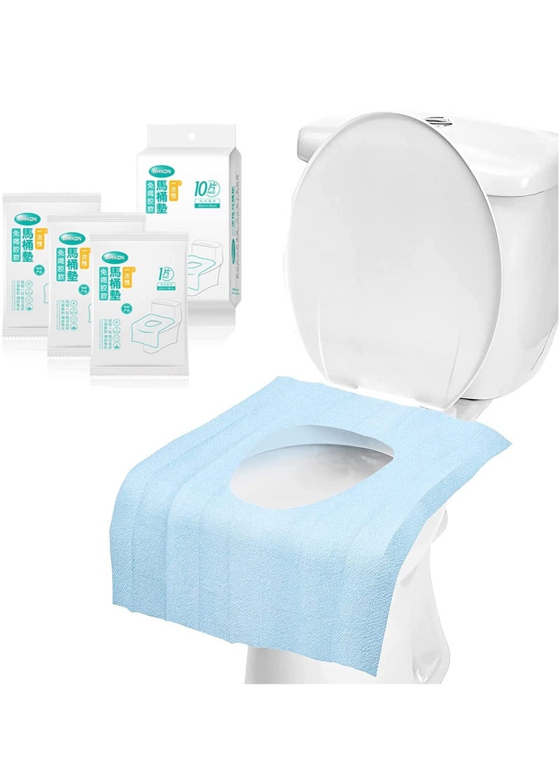 SYOSI Toilet Seat Covers, KASTWAVE Disposable Waterproof Individually Wrapped Large Portable Potty Seat Covers for Kids Potty Training Road Trip and Public Restrooms (Blue)  - Image 1