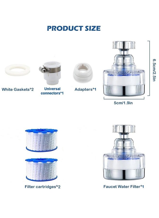 Sink Filter Bathroom Water Filtration Cartridge with 2 pcs PP Cotton Filtration for Kitchen Tap Filter Removable Sink Faucet Filter Cartridge Element for Home Kitchen Bathroom