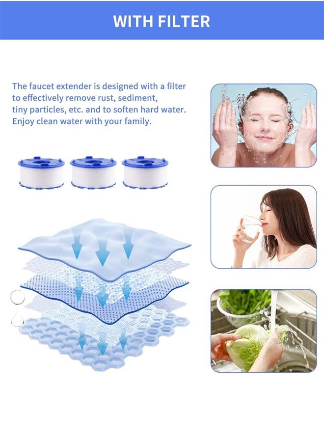 Sink Filter Bathroom Water Filtration Cartridge with 2 pcs PP Cotton Filtration for Kitchen Tap Filter Removable Sink Faucet Filter Cartridge Element for Home Kitchen Bathroom