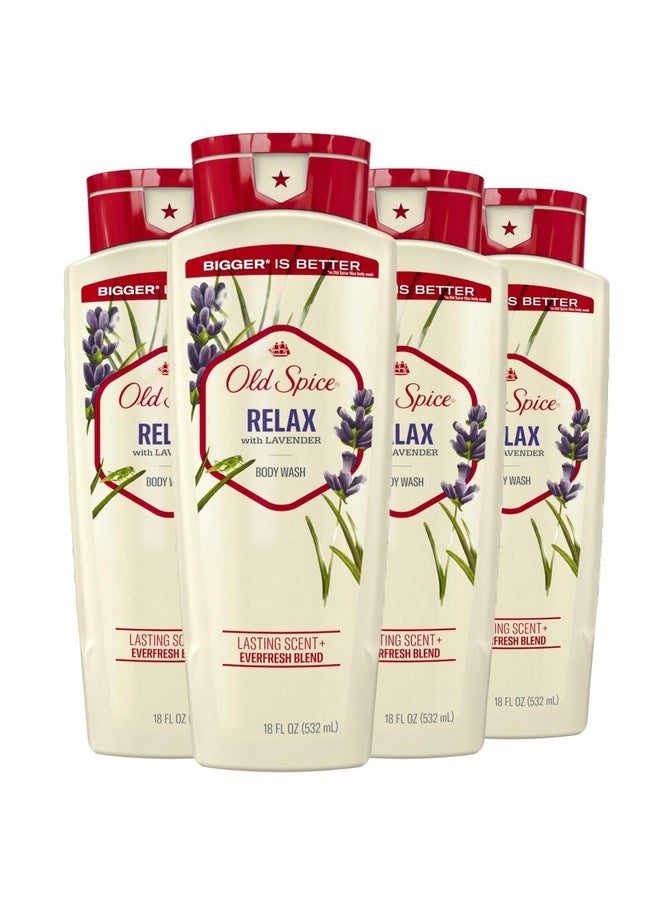 Old Spice - Ld Spice Men'S Body Wash Relax With Lavender 18 Fl Oz (Pack Of 4) - Image 1