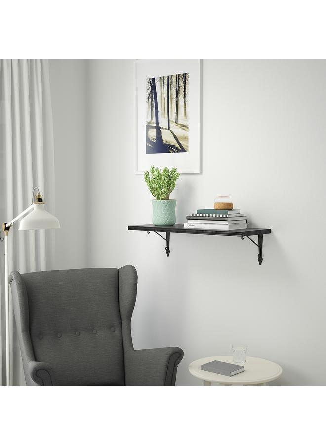 Zaboon Wall Shelf, Brown-Black/Anthracite, 80X30 Cm - Image 3