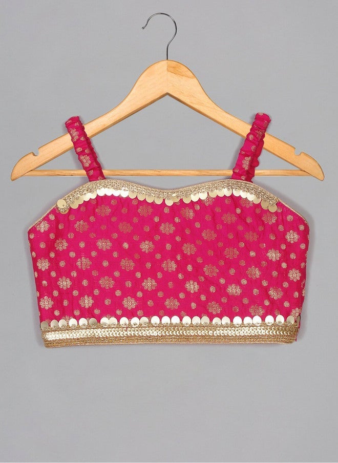 Saka Designs Lehenga Choli Set for Girls - Orange and Magenta - Image 3