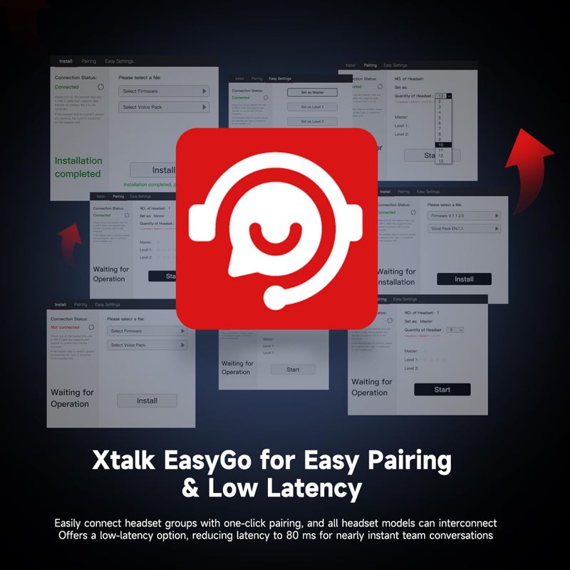 SYNCO XTalk X1 2.4GHz Wireless Headset with Microphone Intercom System Random Master Device Design for Movie Shoot Live Show Stage Performance (1 PCS) - Image 5