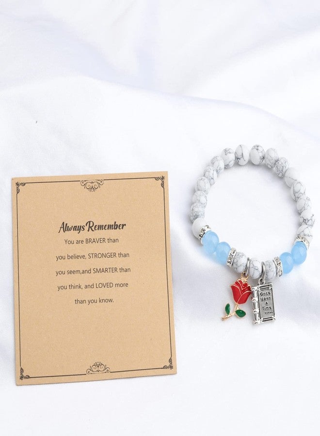 MYOSPARK Beauty Bracelet Beauty Inspired Gift Rose Flower Bracelet Princess Fans Gift (Rose bead BR) - Image 3