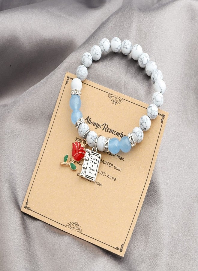 MYOSPARK Beauty Bracelet Beauty Inspired Gift Rose Flower Bracelet Princess Fans Gift (Rose bead BR) - Image 4