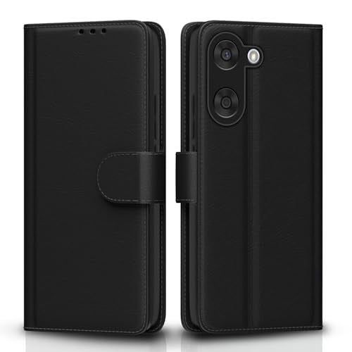 Pikkme Flip Cover for Oneplus Nord CE5 5G Leather Finish | Inside TPU with Card Pockets | Wallet Stand and Shock Proof | Complete Protection Flip Case(Black) - Image 1