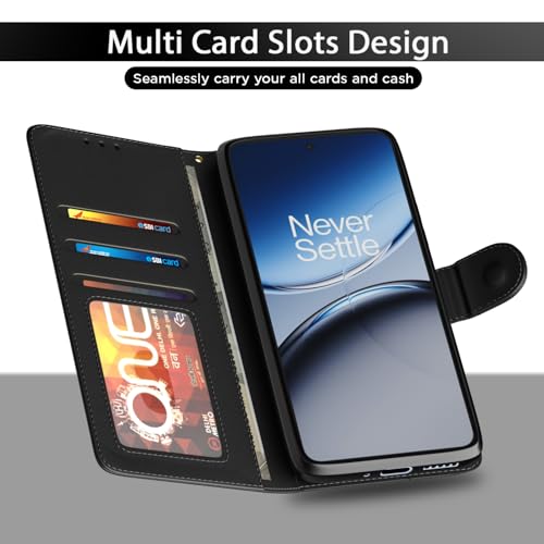 Pikkme Flip Cover for Oneplus Nord CE5 5G Leather Finish | Inside TPU with Card Pockets | Wallet Stand and Shock Proof | Complete Protection Flip Case(Black) - Image 5