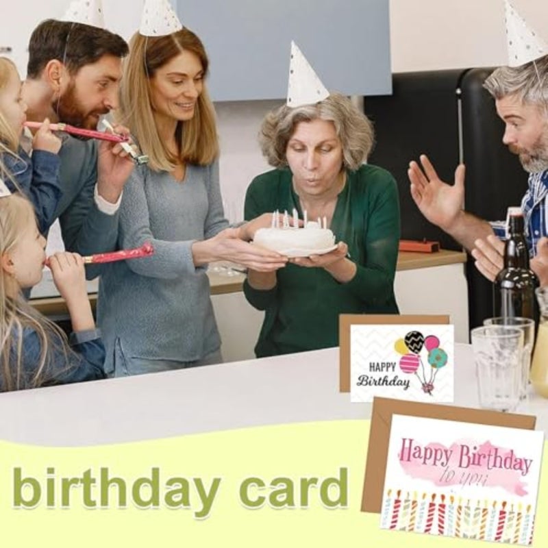 Birthday Cards Multipack - 20PCS Cartoon Card with Envelopes, Blank Happy Greeting DIY Set for Boys and Girls, Fun and Colorful Kid Greetings for Parties and Gifts Multicolor - Image 2