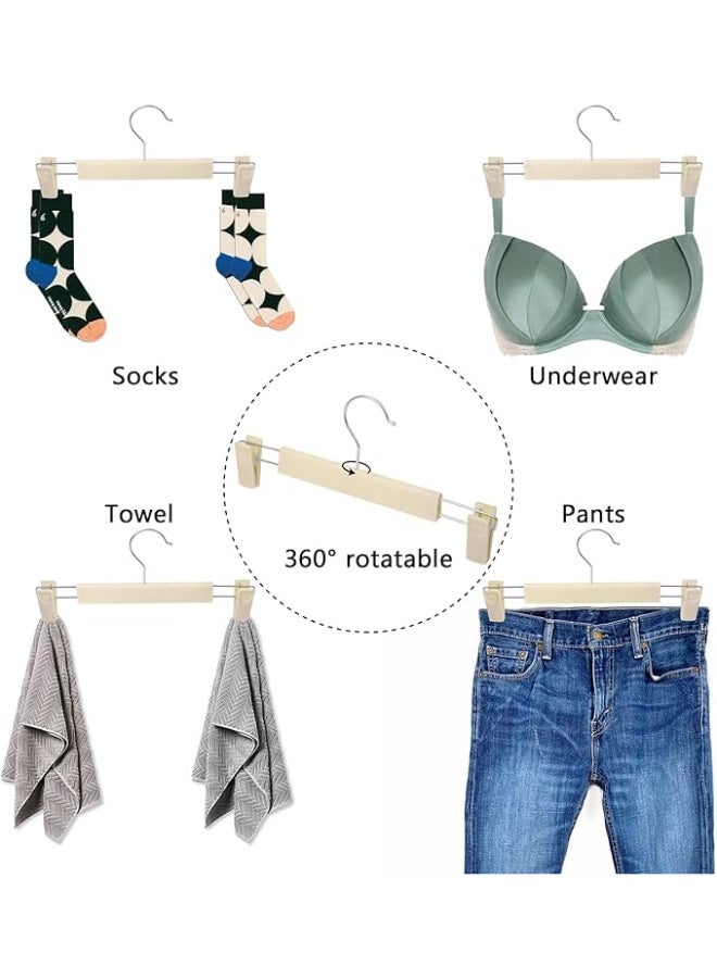 DIOTTI 10 Pack Pants Hangers with Clips, Plastic Clothes Hangers with 360° Swivel Hooks, Adjustable Non-Slip Clips for Skirts, Shorts, Trousers, and More (Khaki) - Image 3