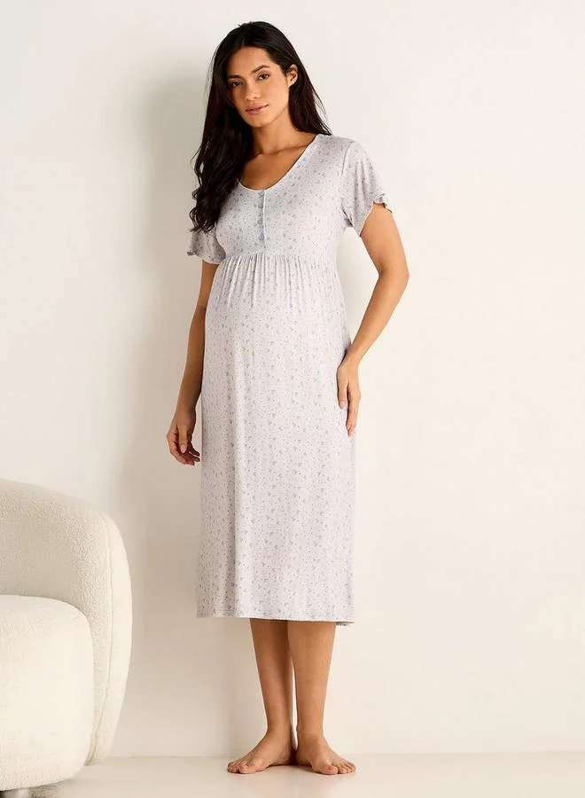 سبلاش فيڤ فستان نوم للحوامل بطبعة زهور