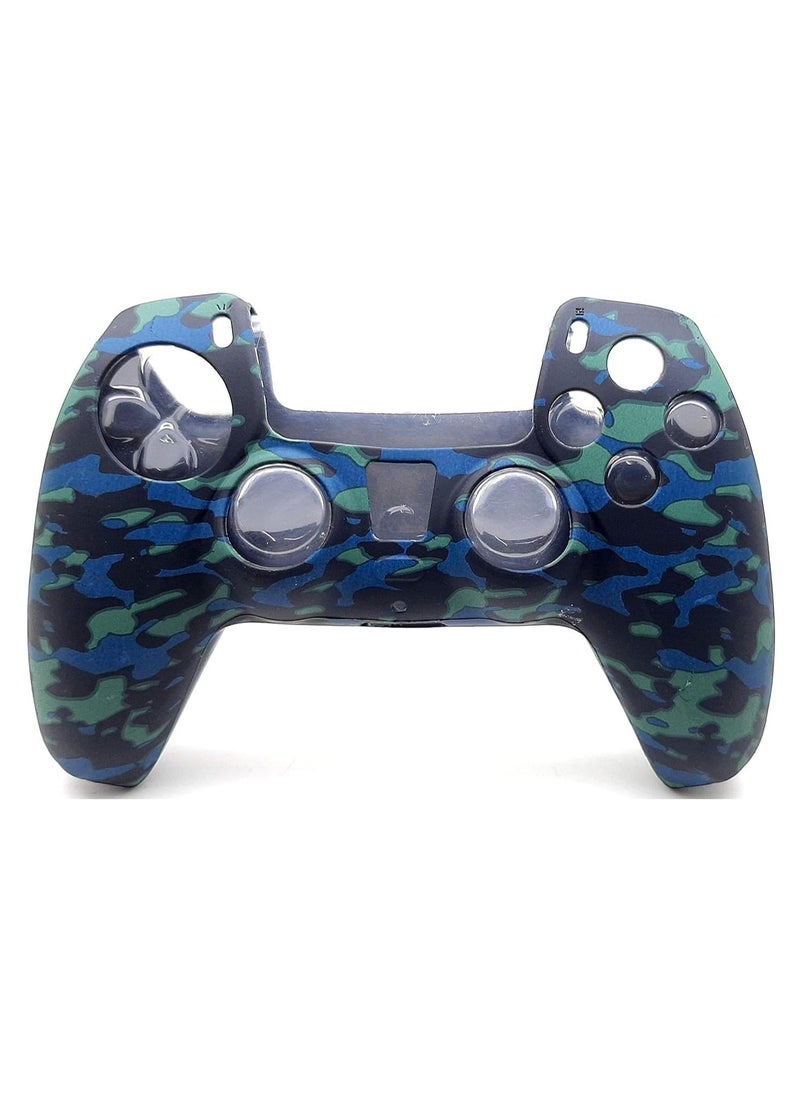 Generic PS5 Controller Skin,Silicone Grips for PlayStation 5 Controller Anti Slip Cover Case Protector for Dual Sense 5 Controller - 8pcs Pro ThumbGrips (Army green-blue )  - Image 1