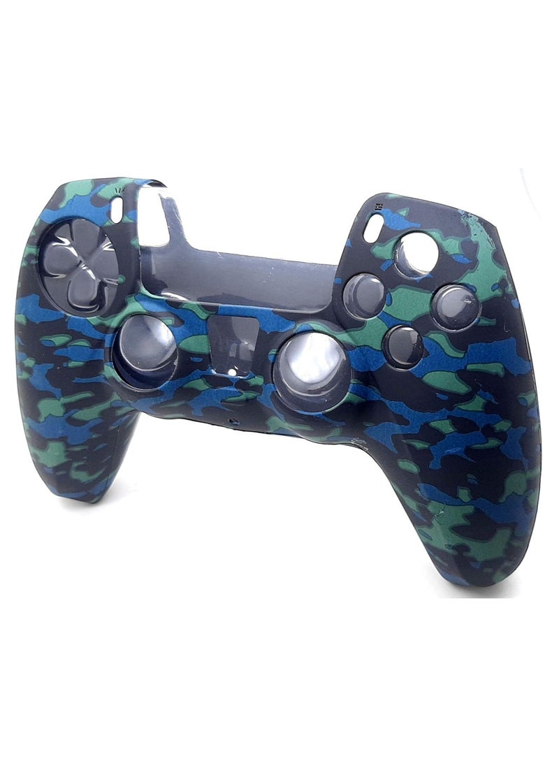 Generic PS5 Controller Skin,Silicone Grips for PlayStation 5 Controller Anti Slip Cover Case Protector for Dual Sense 5 Controller - 8pcs Pro ThumbGrips (Army green-blue )  - Image 2