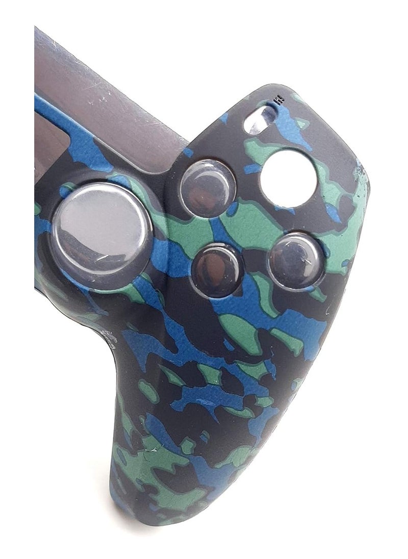 Generic PS5 Controller Skin,Silicone Grips for PlayStation 5 Controller Anti Slip Cover Case Protector for Dual Sense 5 Controller - 8pcs Pro ThumbGrips (Army green-blue )  - Image 3