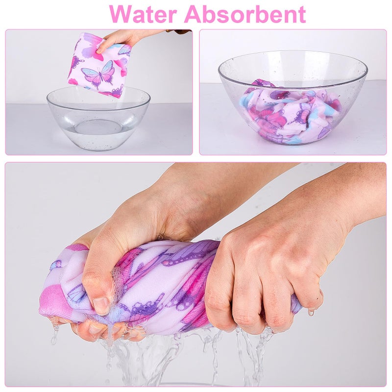 Fiobee Microfiber Hair Towel Wrap For Kid Rapid Drying Towel Absorbent Hair Turbans For Wet Hair With Button Women Girls Long Curly Hair Pack Of 2  Butterfly - Image 5