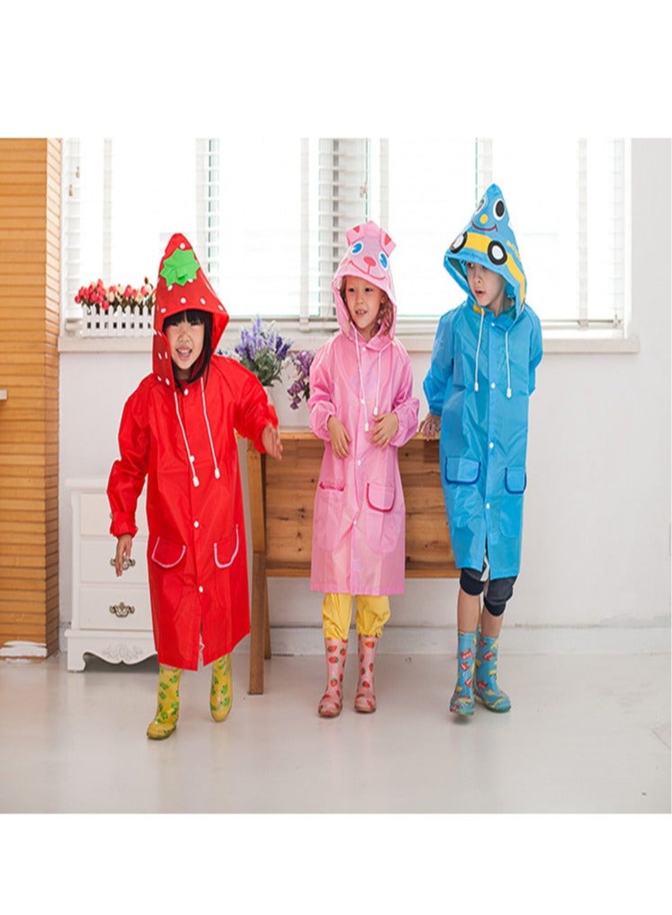 Captaintech Children's Raincoat Portable EVA Material Raincoat with Bag Cover Reusable Raincoat with Hood and Sleeves, Suitable for Cycling, Fishing, Hiking, Camping - Image 2