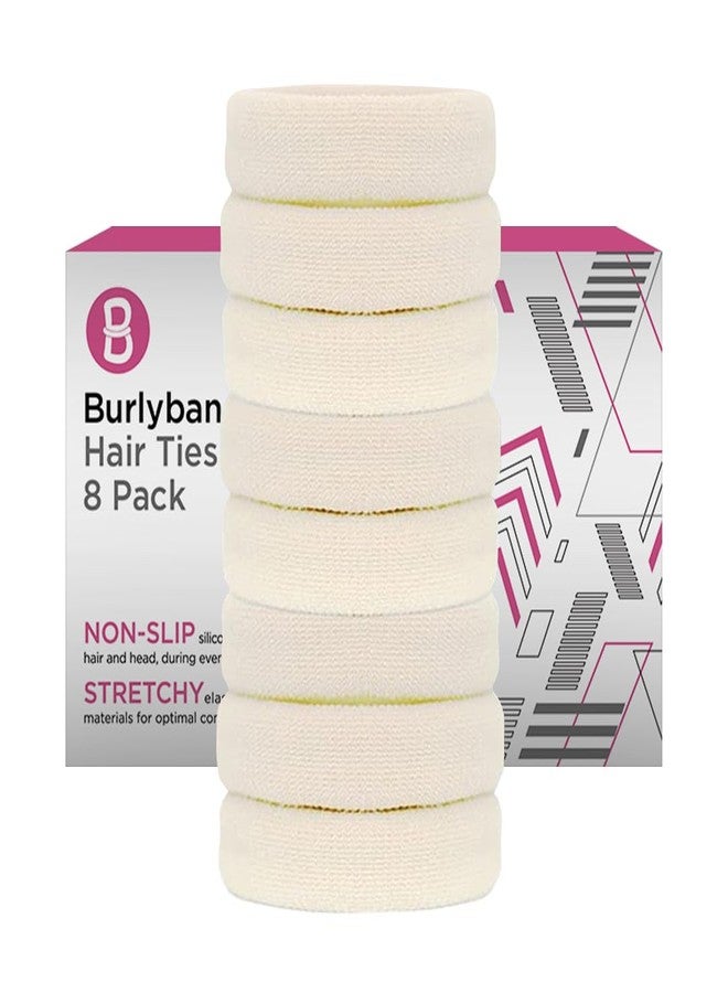 بيرلي باندز ربطات شعر كبيرة من Burlybands للشعر الكثيف أو الثقيل أو المجعد - ربطات شعر نسائية مانعة للانزلاق، لا تسبب تلف الشعر، بدون خياطة - أشقر، 8 قطع - Image 1