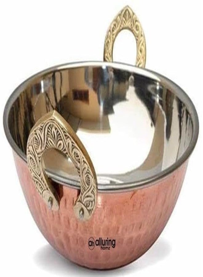 Alluring Homz Copper Steel Kadhai for Serving, Kadhai Wok Bowl for Home, Hotel, Restaurant, Tableware 16cm Diameter/Capacity 600 ML(1 Piece) (1) - Image 2