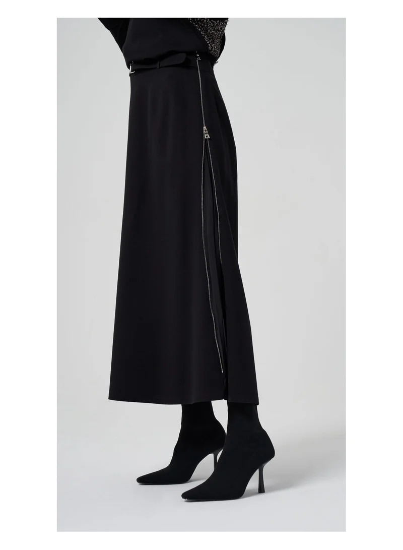 MissWhence AE Zipper detailed skirt - Black