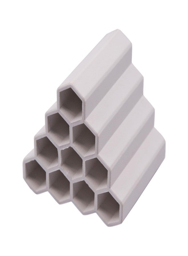 AnRui Ceramic Shrimp and Betta Shelters Ten Holes Fish Tank Decor Honeycomb Tunnel Aquarium Décor Thematic Ornaments for Cichlid, Small Fish, Shrimp to Play Hide Breed Habitat, White - Image 1