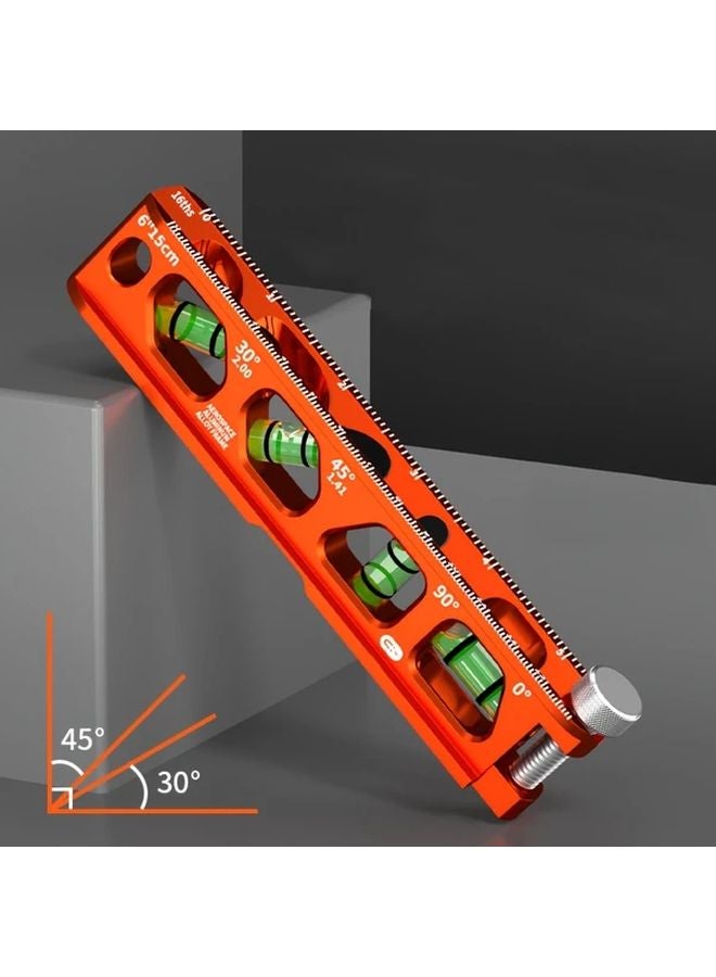 Large Magnetic Level With Bubble Vial Stainless Steel Acrylic Construction 360 Rotating - Image 4