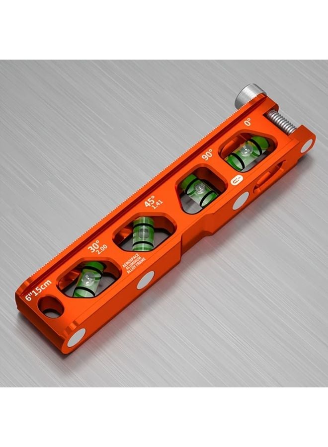 Large Magnetic Level With Bubble Vial Stainless Steel Acrylic Construction 360 Rotating - Image 1