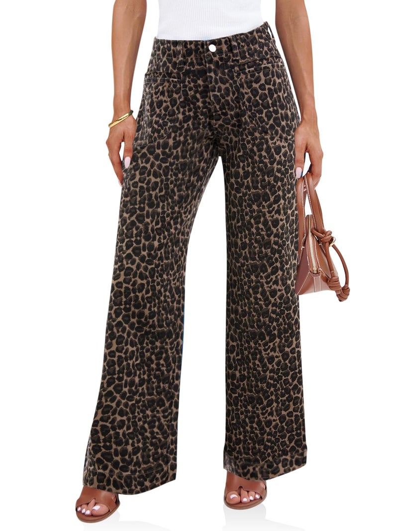 Cicy Bell Womens Wide Leg Jeans High Waisted Stretchy Baggy Loose Denim Casual Pants with Pockets - Image 1