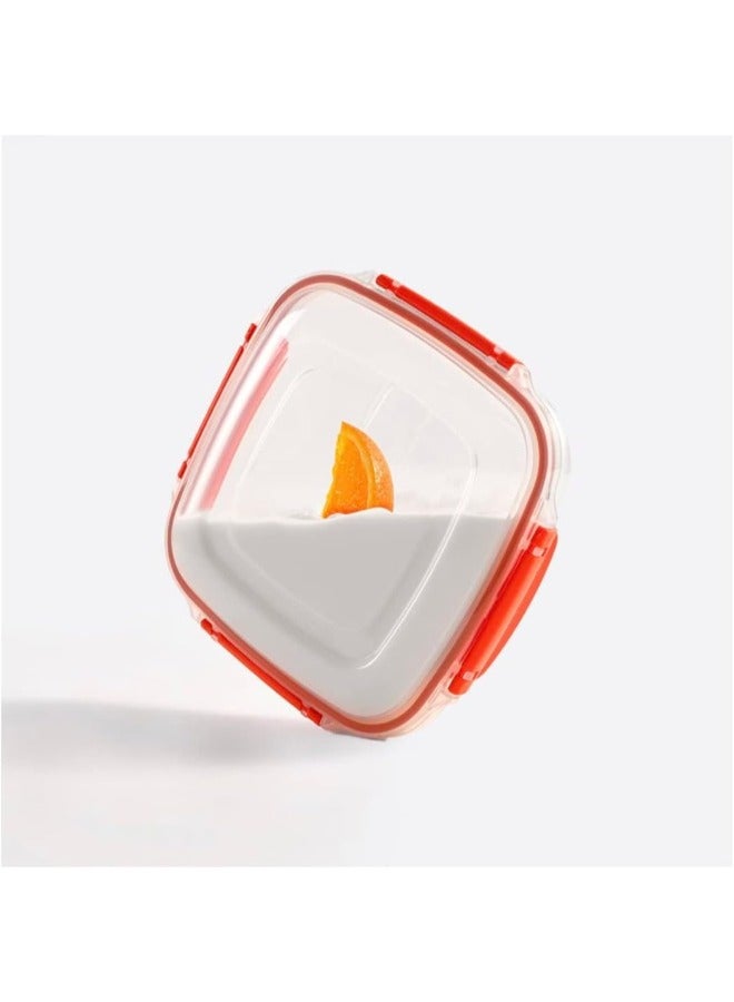 Dunya Plastik Dunia Fresh & Lock orange Square 3-Piece Food Storage Refrigerator Container Set - With Airtight Lid - BPA-Free (1500-2400-3750) ML - Image 4