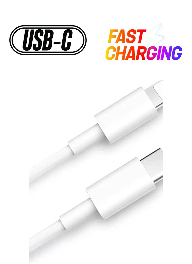 Aspor iPhone Fast Charging Cord Type C to Lightning Cable for iPhone 14/14 Pro /14/ iPhone 13/13 Pro /13 Mini/12/12 Mini/12 Pro/11 Pro/11 Pro Max and More 1M White  - Image 1