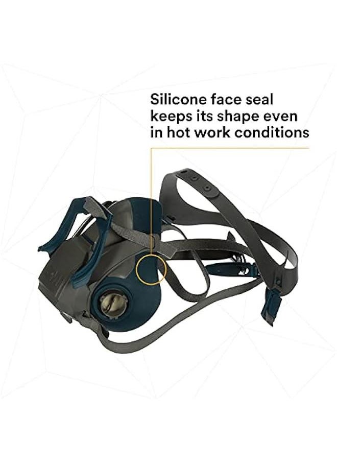 Arabest - Rugged Comfort Half Facepiece Respirator with Quick Latch, Silicone Seal, Cool Flow Valve, NIOSH Approved, Bayonet Connection, for Gases, Vapors, Dust, Construction & Maintenance. - Image 1